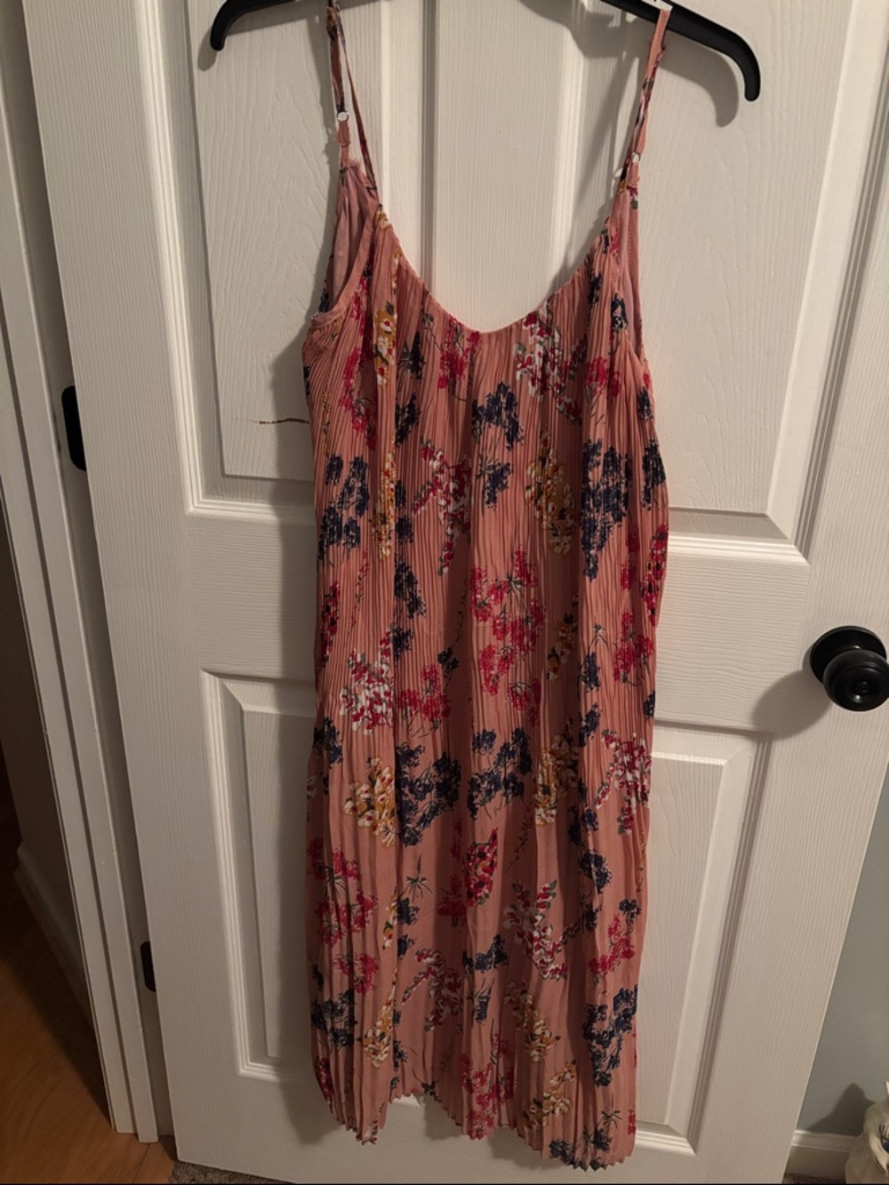 Lulu's Dusty Rose Floral Pleated Slip Dress